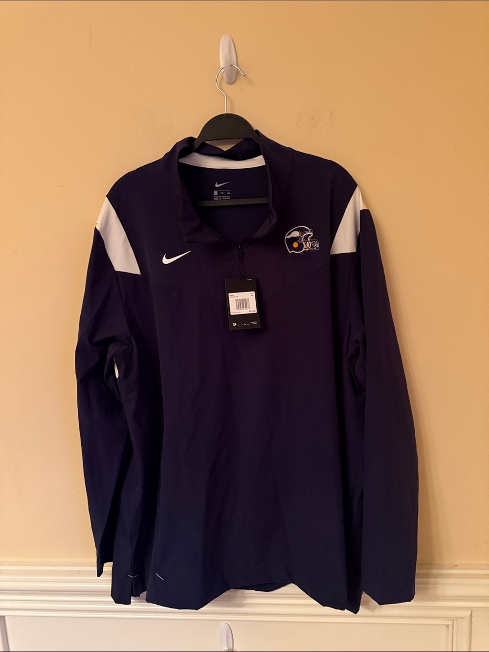 Nike Men’s Dark Blue‎ Quarter-Zip Pullover with White Panels